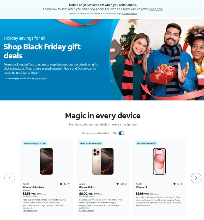 AT&T Mobility Black Friday 2024 Ad