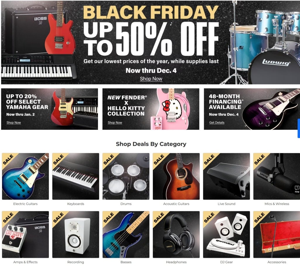 Guitar Center Black Friday 2024 Ad