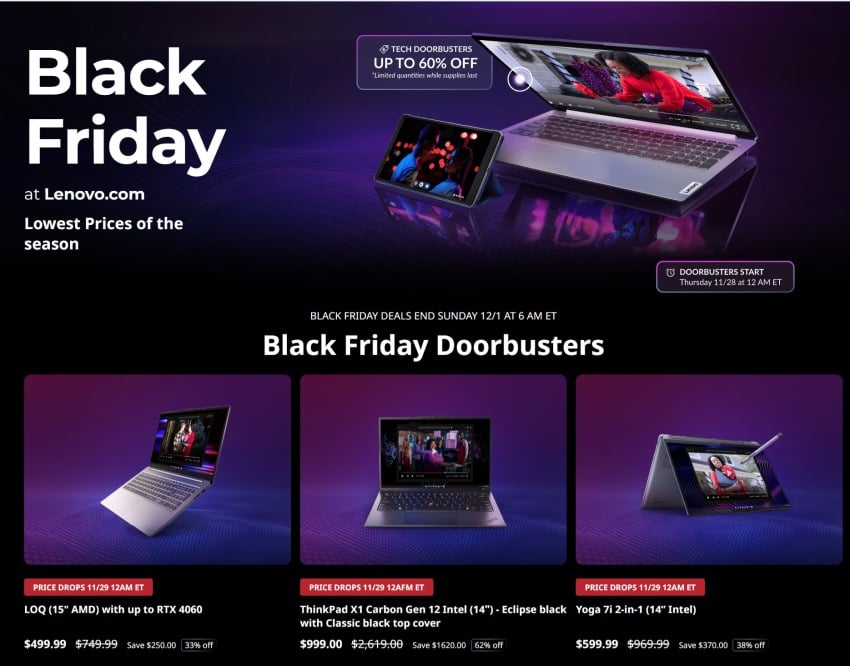 Lenovo Black Friday 2024 Ad