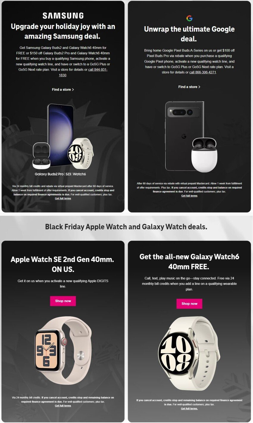 Каталоги акций Чёрной Пятницы T-Mobile 2023