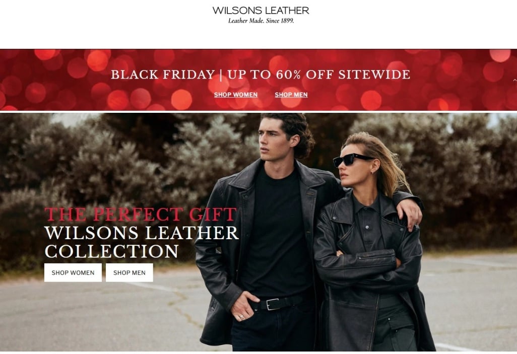 Wilsons Leather ブラックフライデー 2024 バナー